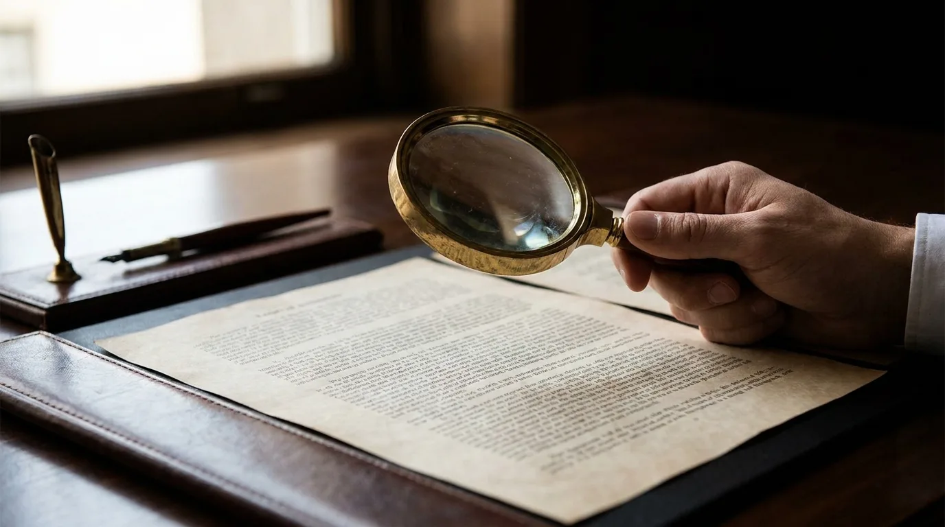Verificare document legal cu lupă, simbol pentru dosarul JocLegal.ro